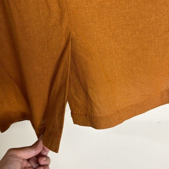 Pinkfilosopy ladies rust open front linen boyfriend blazer size smalll - Picture 9 of 9